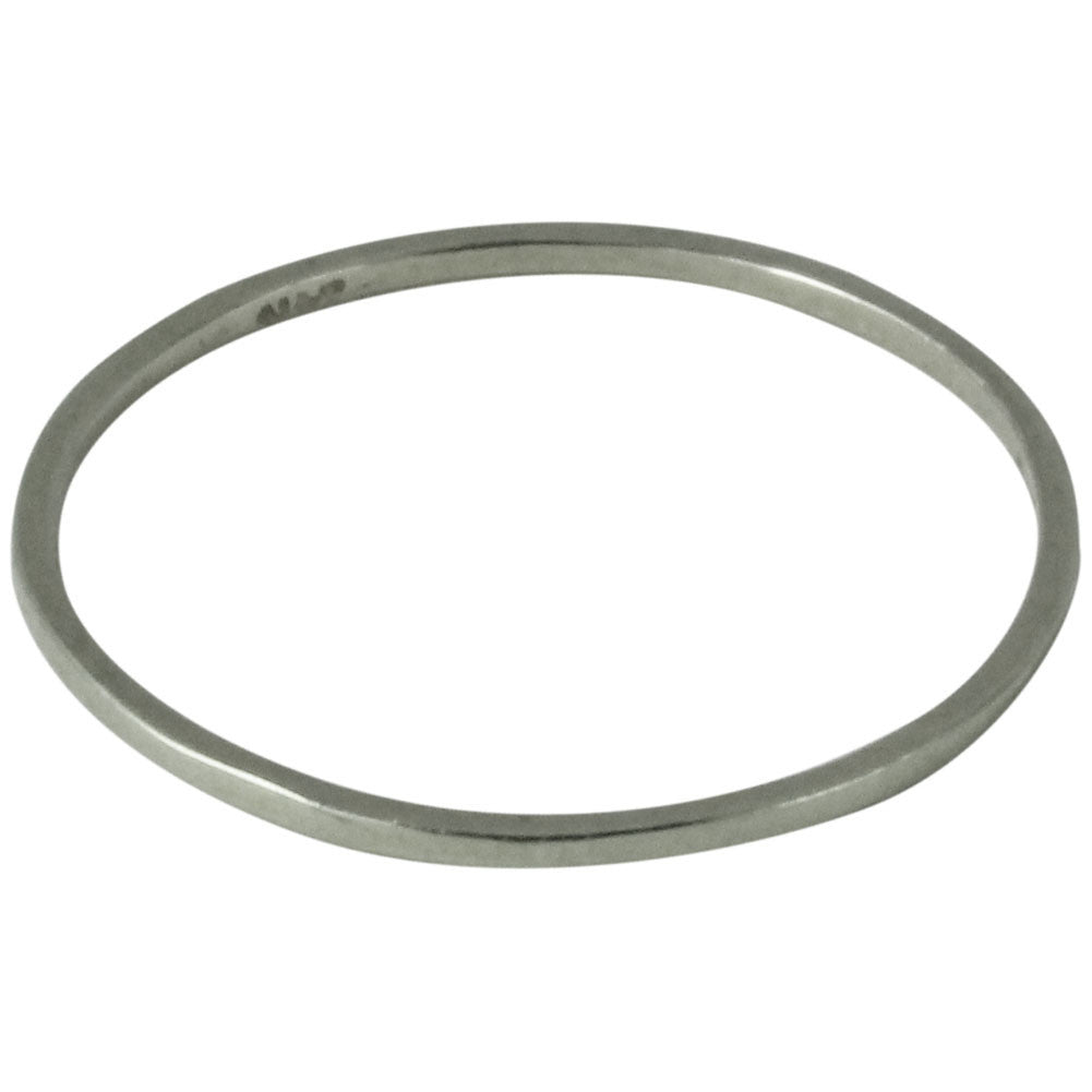 14kt White Gold Thin Band Ring 1mm