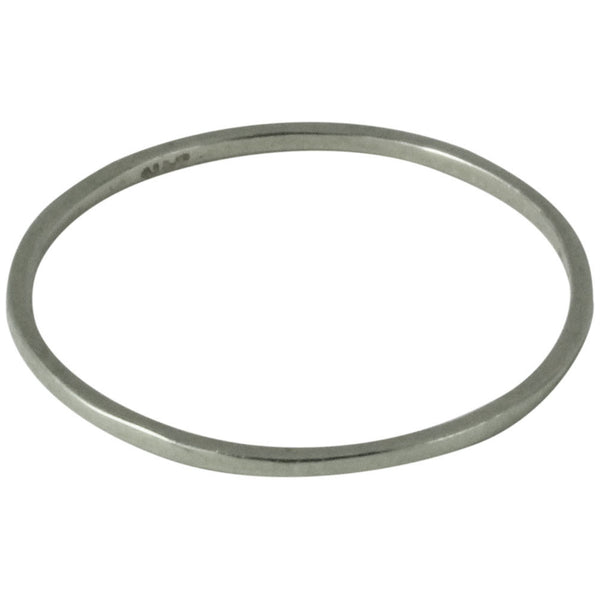 14kt White Gold Thin Midi Ring 1mm