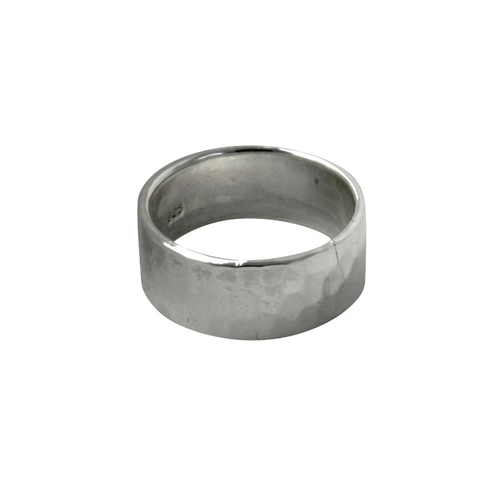 "Hammered" Sterling Silver Wide Band Ring