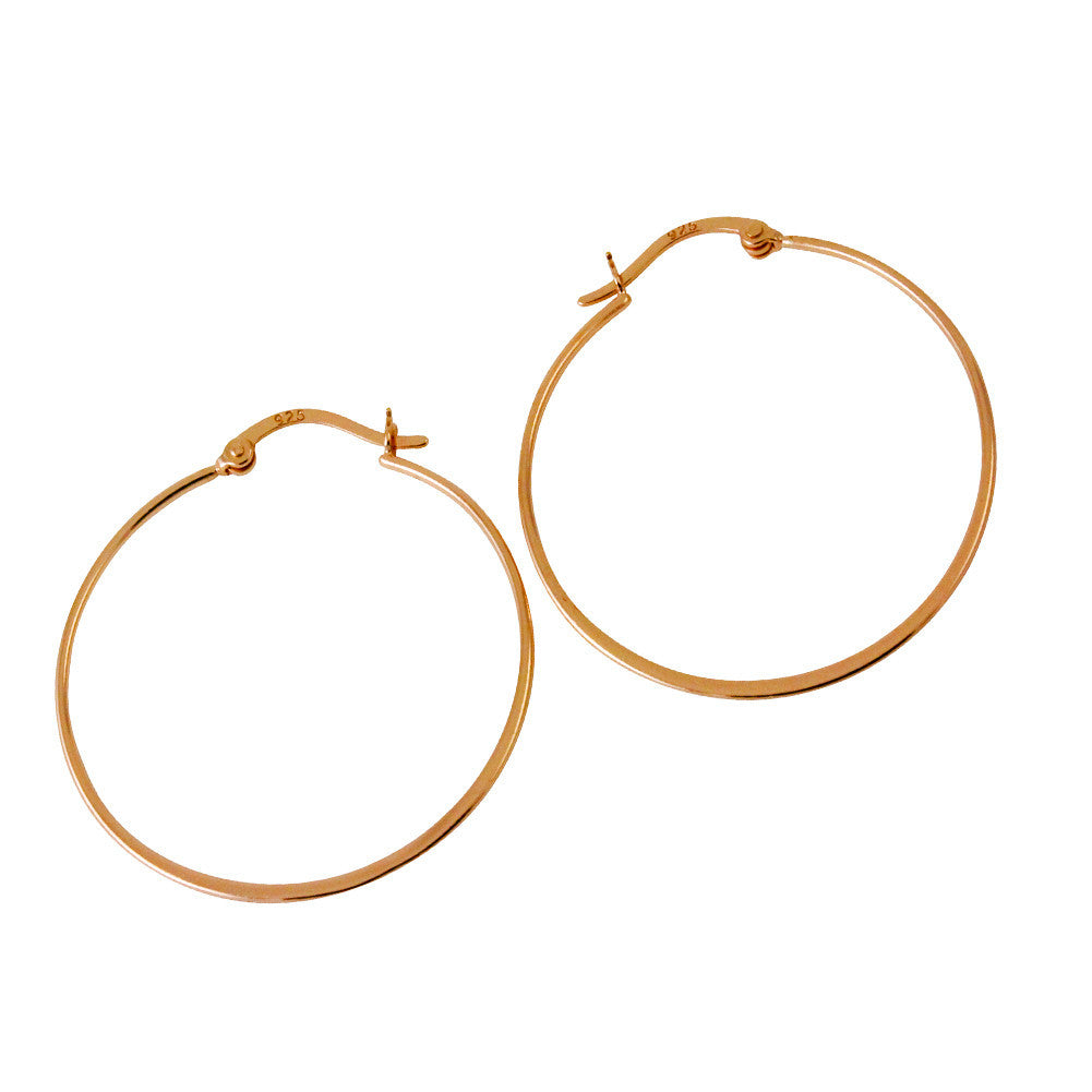 Rosy Whisper Thin Hoop Earrings